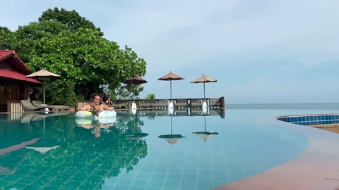 Joung girl having a holiday in a resort