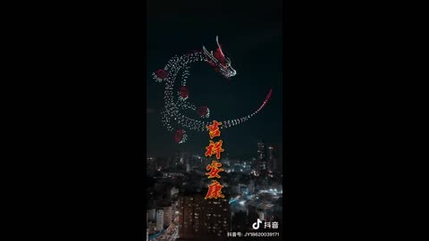 #40 Pokaz hologramu smoka za pomocą tysięcy dronów w Chinach