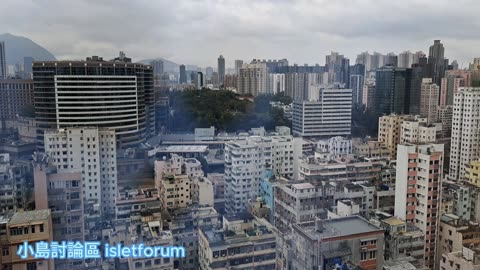 旺角東北面市區，獅子山 northeast of mongkok area, lion rock