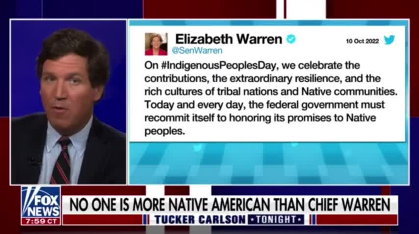Tucker Savagely Mocks Elizabeth Warren Over Her Columbus Day Tweet