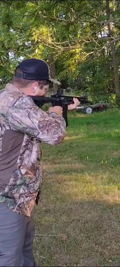 My buddy mag-dumping his AR-15!