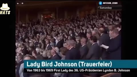 Lady Bird Johnson Funerals 1963 All Hands Signaling Secret Society Members *1min