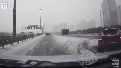 Car ice Sliding crash & spin outs 2021. Black ice and Icy road. Winter weather.