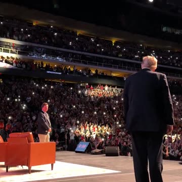 President Donald J. Trump takes the stage at the Tucker Carlson Live Tour.