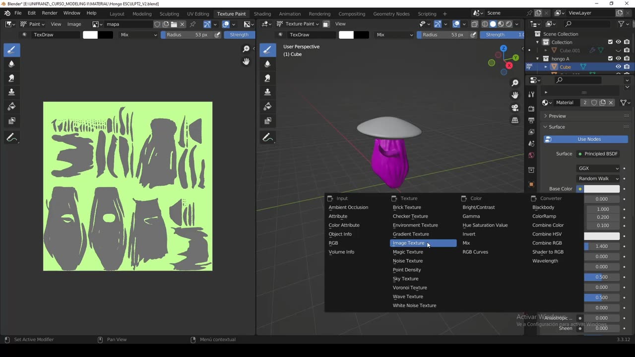 Blender - Añadir un mapa a un opbjeto para pintura digital