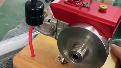 The mechanic starts the precise small engine