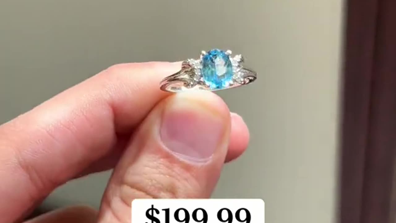 Ladies Real Diamond & Blue Topaz Ring by Ijaz Jewelers