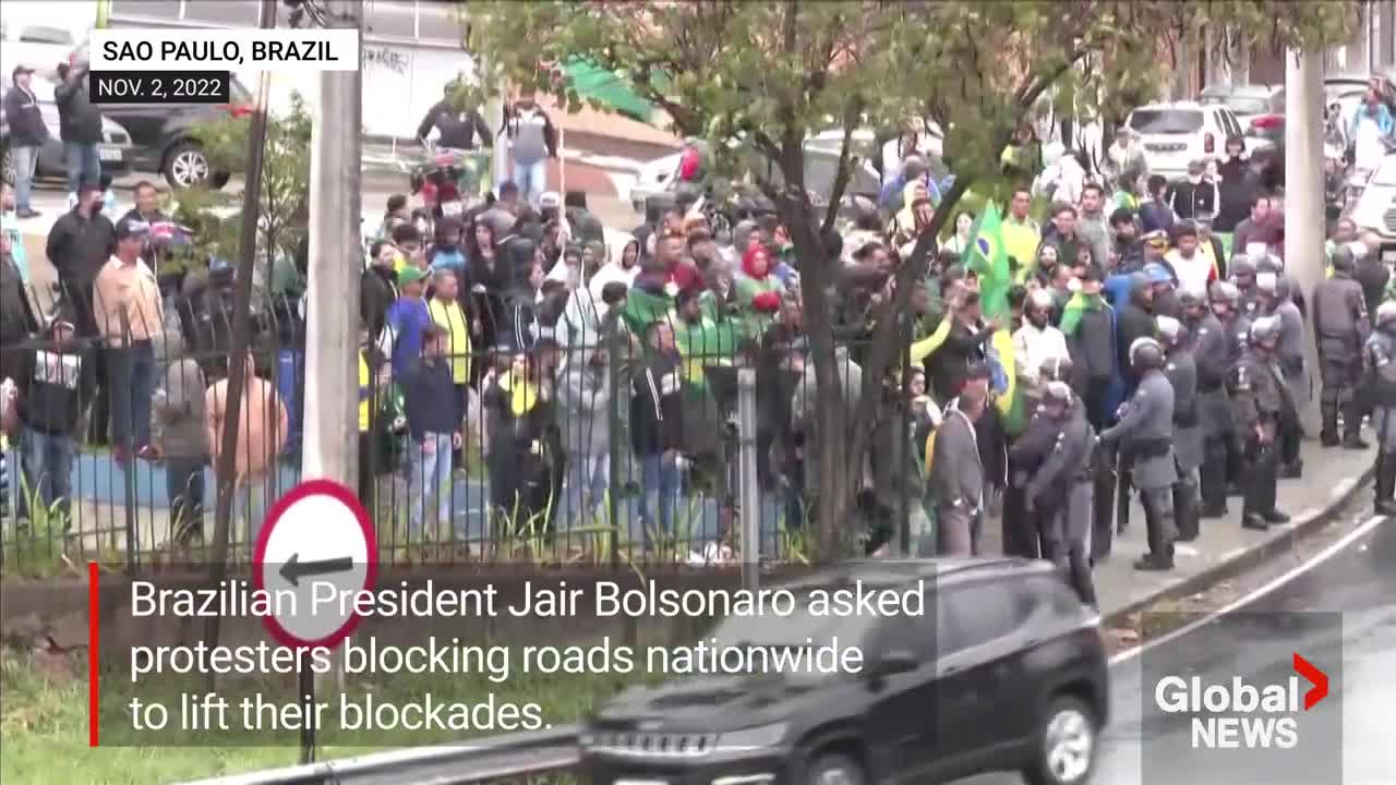 Brazil election: Bolsonaro calls on protesters to end blockades on nation's roads