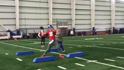 Daniel Jones Throwing Dimes at Practice