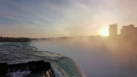 4K UHD- 60 Mins The Niagara Falls ITHE Water Fall With Meditation Piano Score IIFor Peace Relaxation