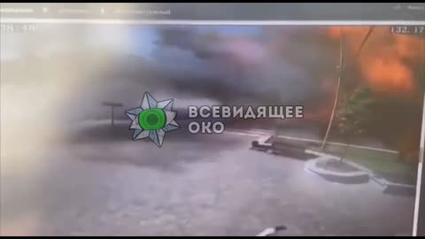 Footage of Russian missile hitting the building