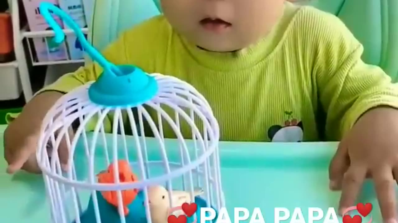 Cute baby with Bird