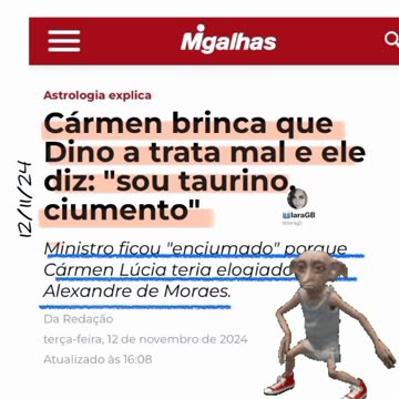 Cármen brinca que Dino a trata mal e ele diz: "sou taurino ciumento"