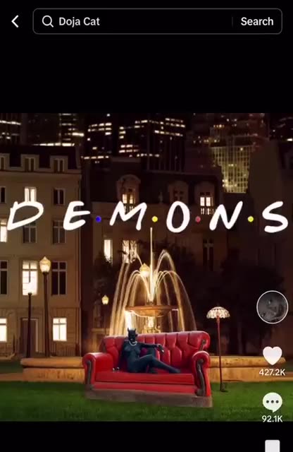 • She replaced F.R.I.E.N.D.S with DE.M.O.N.S — One of the dots ( . ) is missing (Perry?)