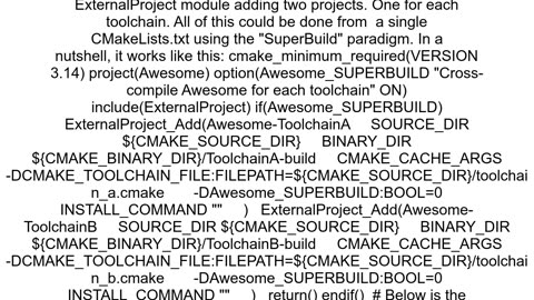 How can I use multiple toolchains in a CMake buildsystem configuration
