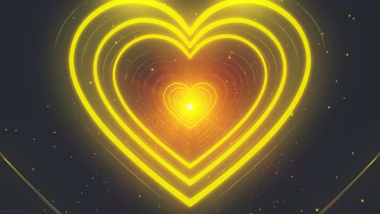 554. Golden Heart 💛Romantic Yellow Heart Neon Love