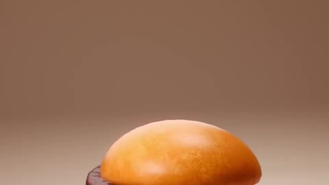 Simulation of falling cheese slice of Burger of 1 face to 262144 faces