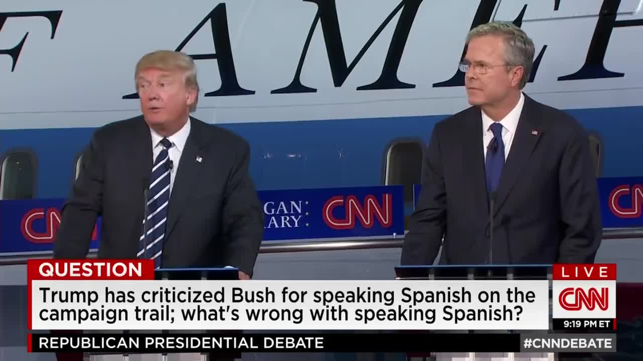 Trump We speak English here, not Spanish