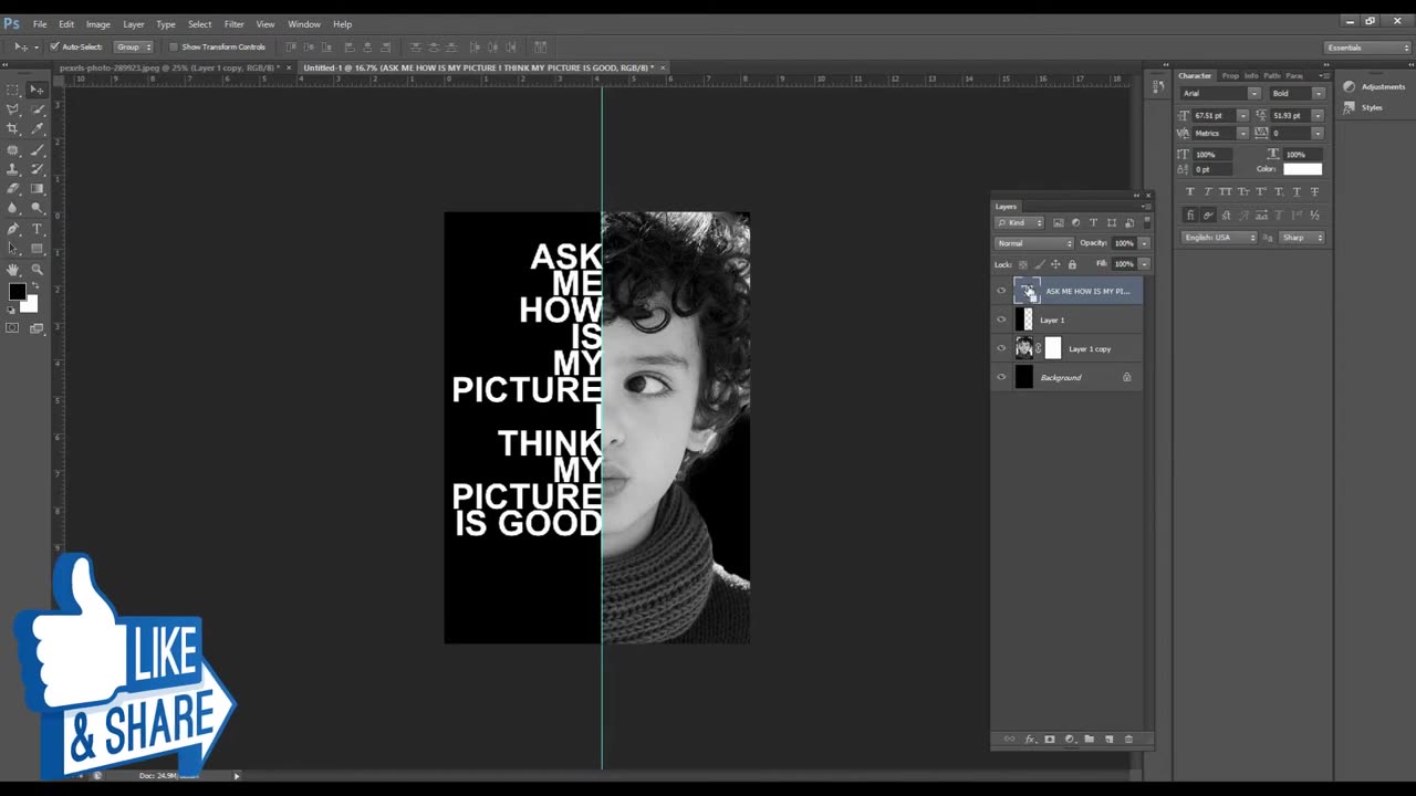 How to Create Cool Text Portrait Poster - Photoshop Tutorial