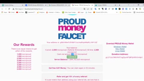 GANHE CRYPTOMOEDAS PROUD MONEY GRATIs