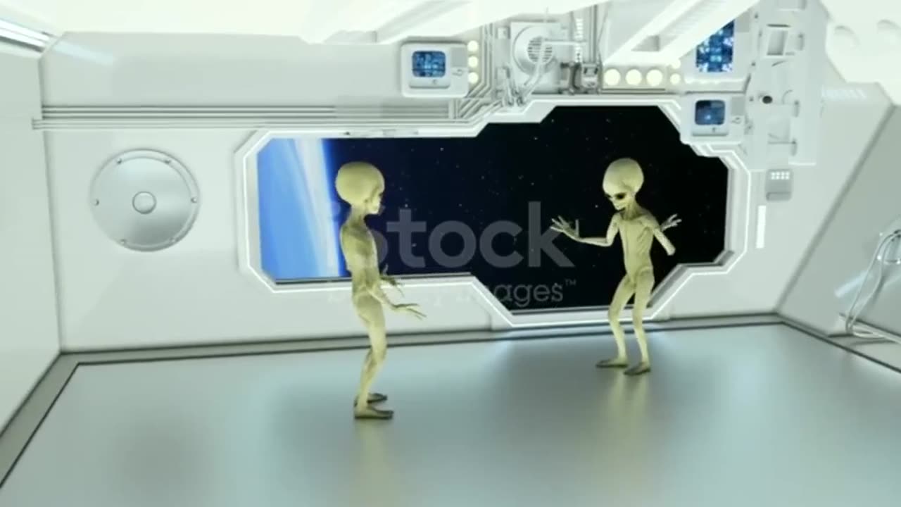 Alien in a flying ship