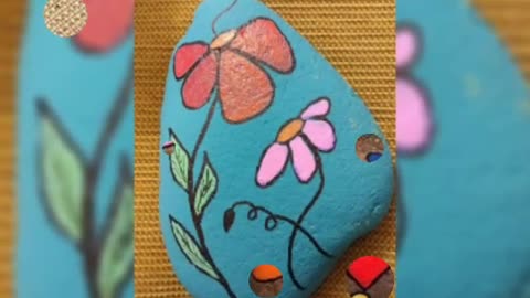 best floral painted rocks and stones ideas