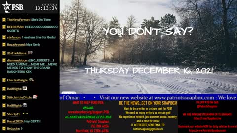 2021-12-16 13:00 EST - You Don't Say: with Nurse Nett, No Regerts, Maj WTF & more