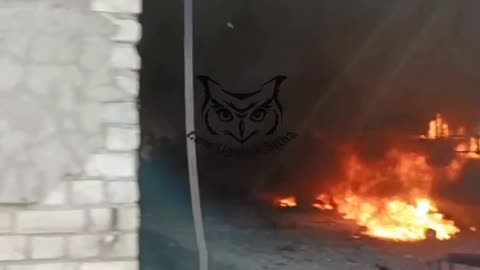 Destroyed Ukrainian motorbase with equipment. That was a lucky hit.