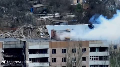 Ukrainian Kamikaze Drone Flies into Russian Occupied Building