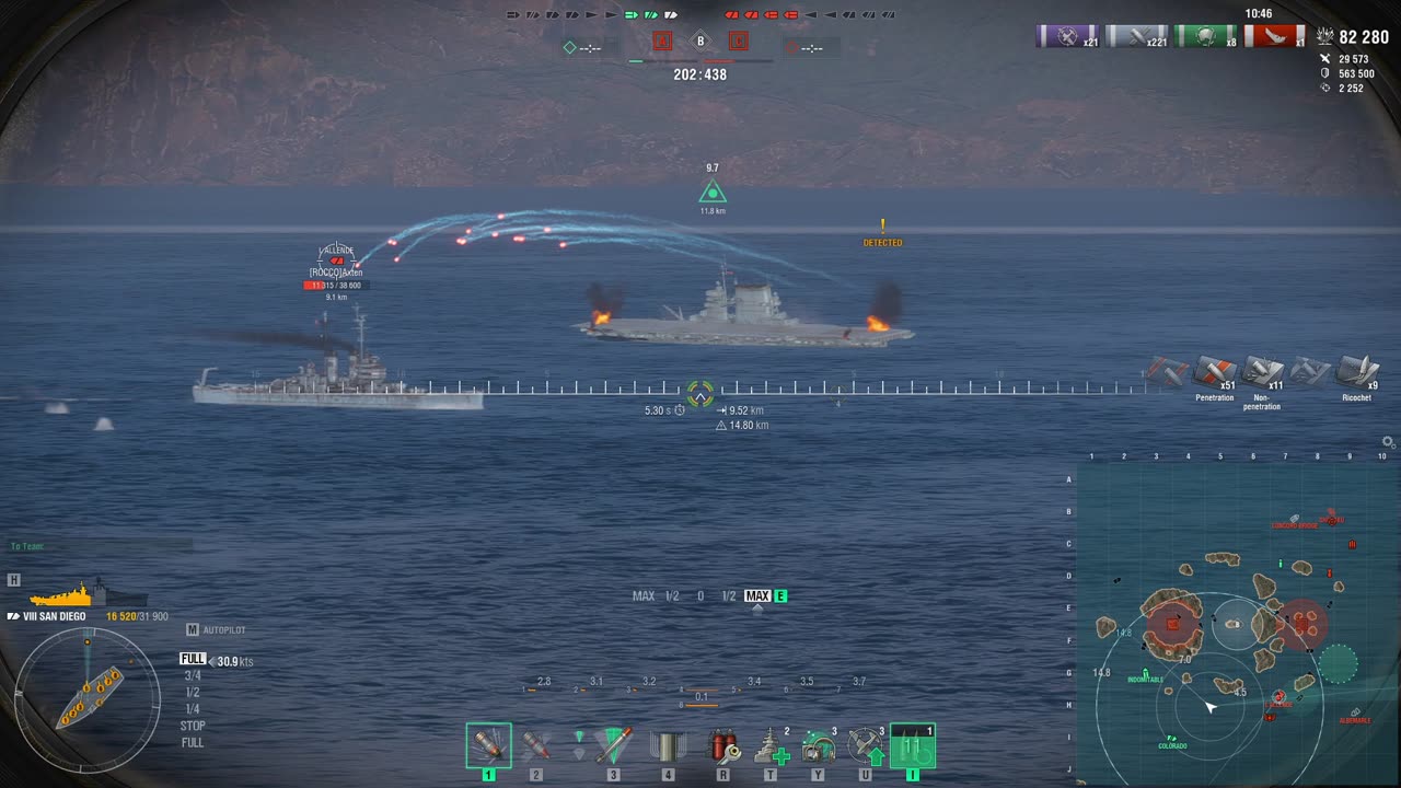 San Diego vs Shokaku - Concealed Maneuvers