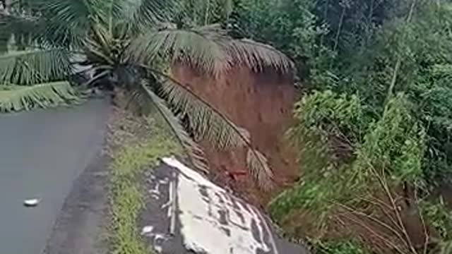 landslide in the city of Tasikmalaya, Indonesia