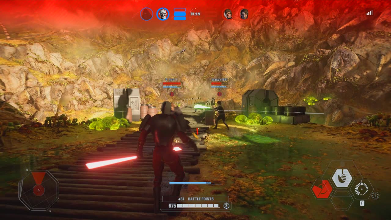 1 vs 2 Double Ledge into Sarlacc - Battlefront 2