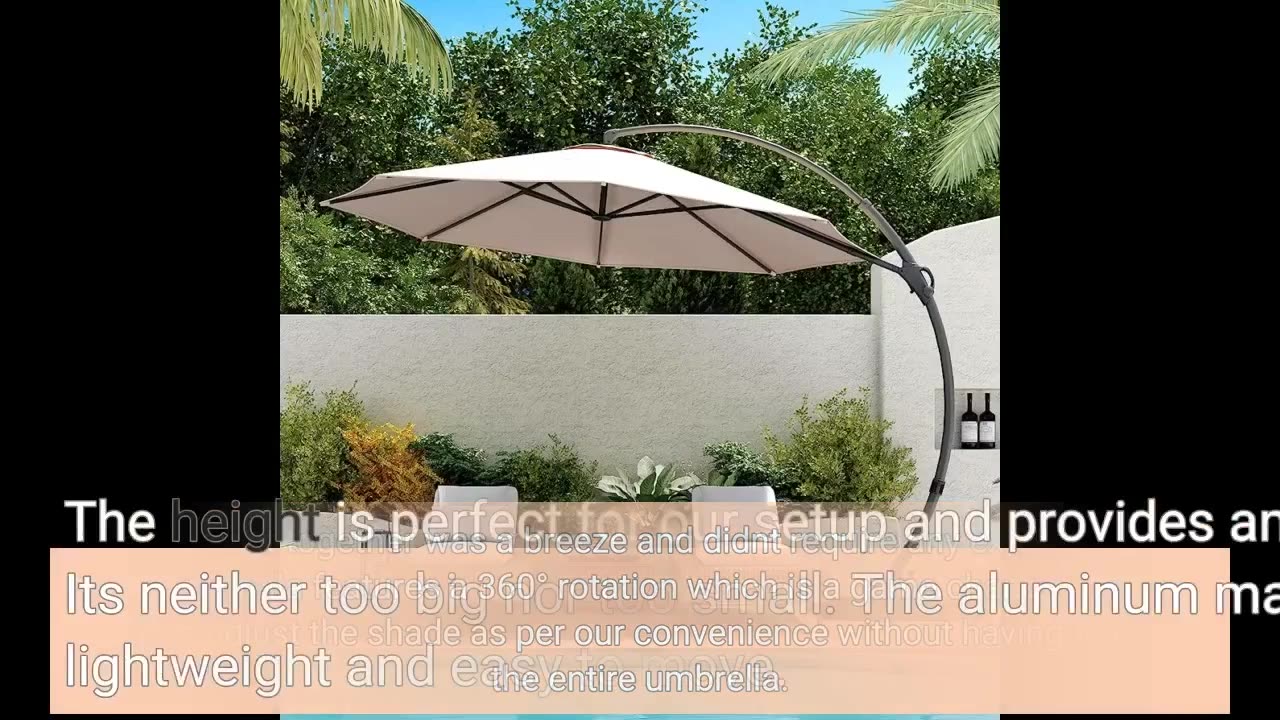 Read Comments: 11FT Deluxe Patio Aluminum Umbrella with Weight Base Included, 360° Rotation Off...