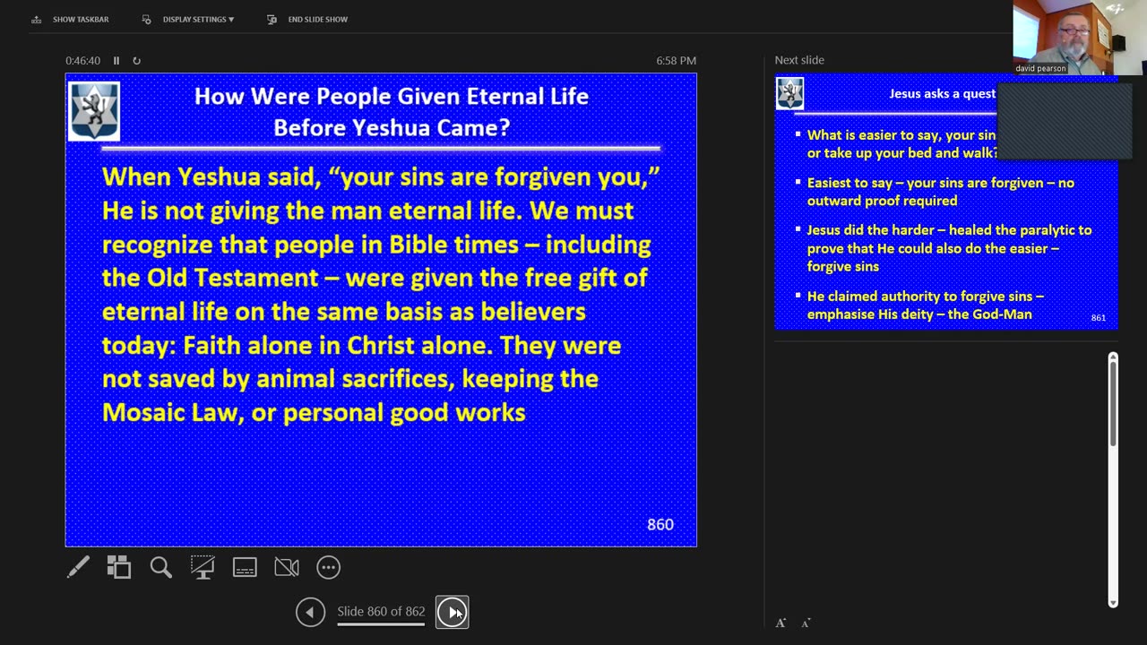 Wednesday April 12, 2023 Life of the Messiah 86: Authority to Forgive Sin