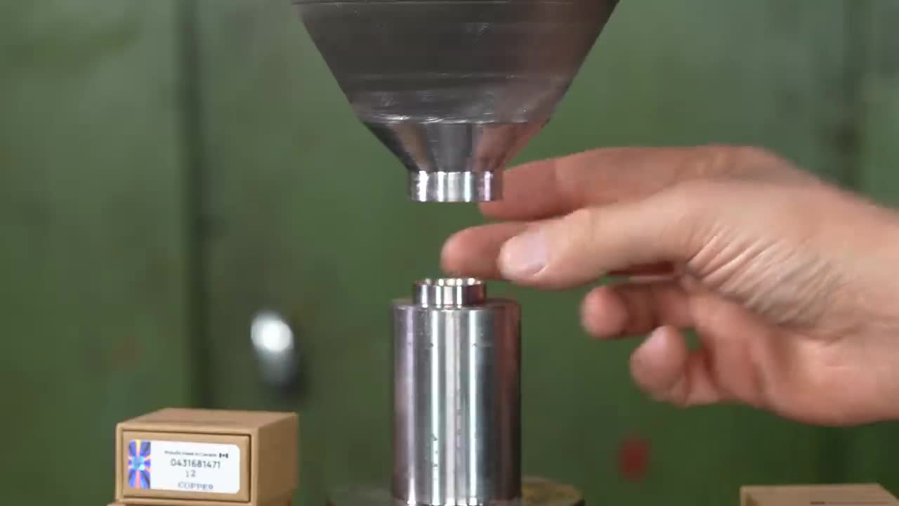 How Strong Is Tungsten Ring? Hydraulic Press Test!-6