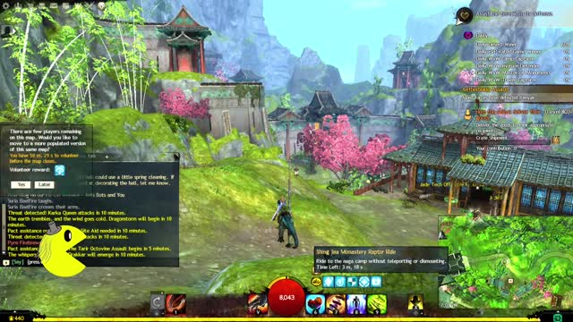 Guild Wars 2 - Achievement - Shing Jea Monastery Raptor Ride - May 2022