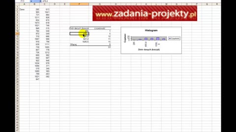 Prezentacja danych - analiza danych w MS Excel automatyczny histogram