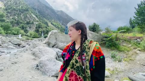 Shishoyak waterfall in kalash valley .