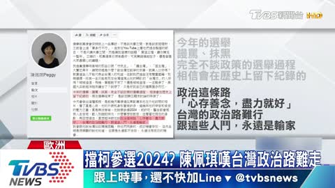 擋柯參選2024？陳佩琪嘆台灣政治路難走