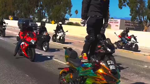 Enjoy with super bike stunt