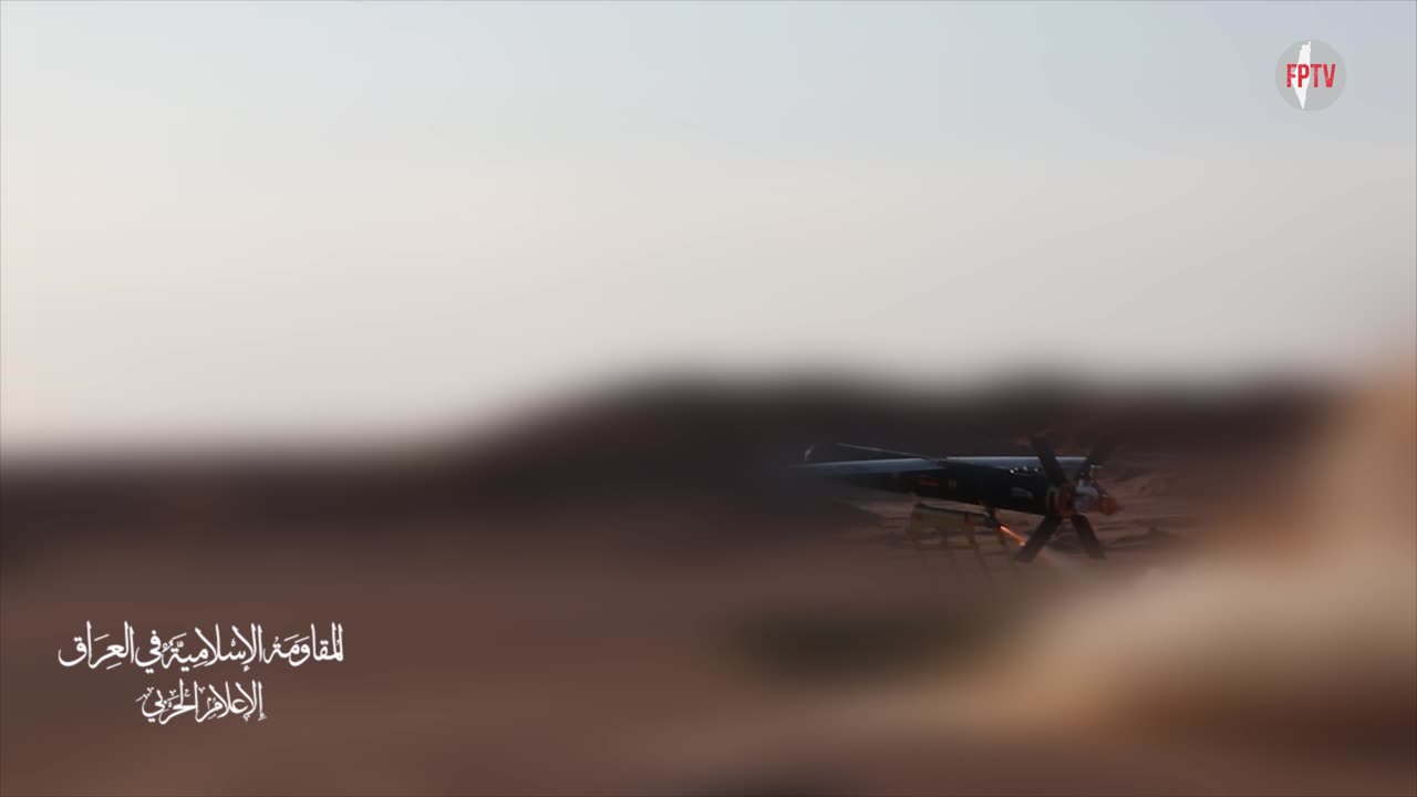 Iraqi Resistance launching drones towards a Zionist military target in our occupied Arab territories, 19 Nov 2024