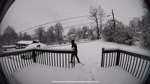 Doorbell Camera Catches Man Falling on His Back