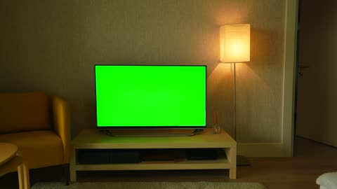 Green screen television in the living room