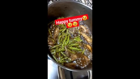 Yummy filipino food- green beans with meat