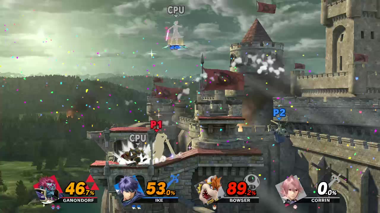 Ganondorf vs Ike vs Bowser vs Corrin on Castle Siege (Super Smash Bros Ultimate)