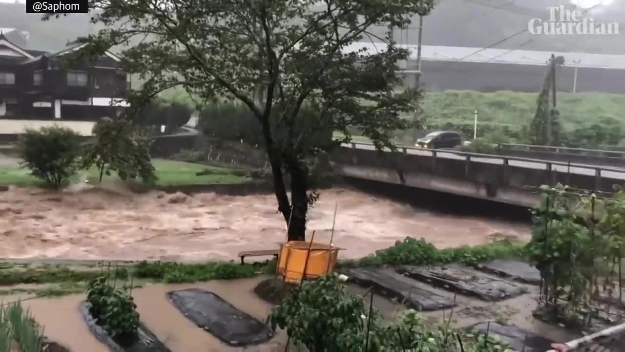 Heavy rain in Japan triggers floods and landslides