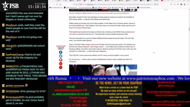 2022-03-21 15:00 EDT - The Common Sense Show: Guest Kari Donovan @3:30P ET with Derek & PATRIOTski