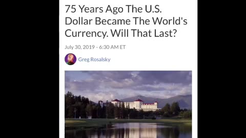 The evolution of the dollar is at its end