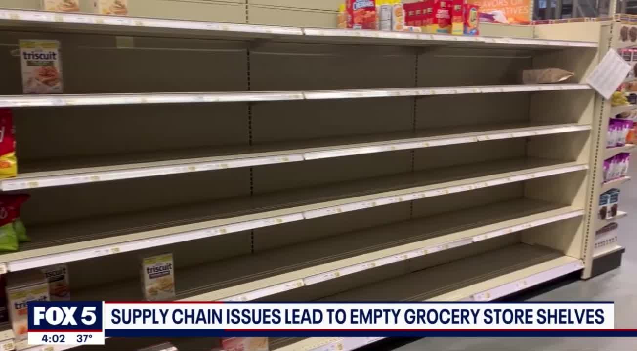 Supply and labor shortages could leave US supermarket shelves empty report