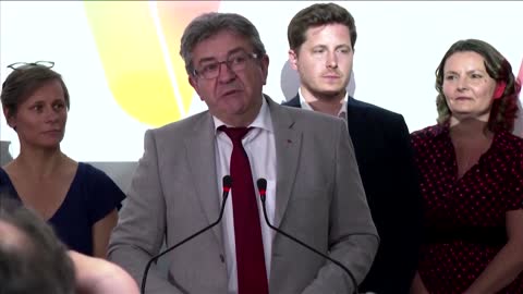 Macron 'defeated' in first round of French vote, says Melenchon